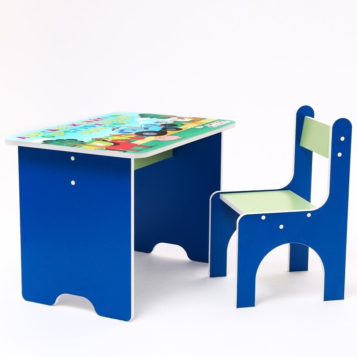 Синий трактор Комплект детской мебели #1