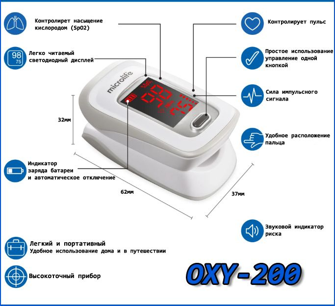 Пульсоксиметр Microlife OXY 200 #1