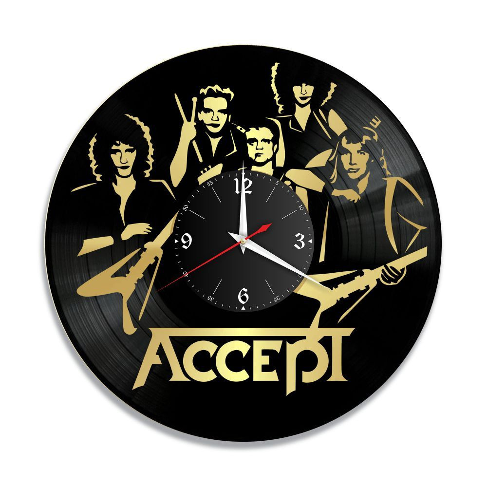 RedLaser Настенные часы "группа Accept (old) золото, из винила, №2", 30 см #1