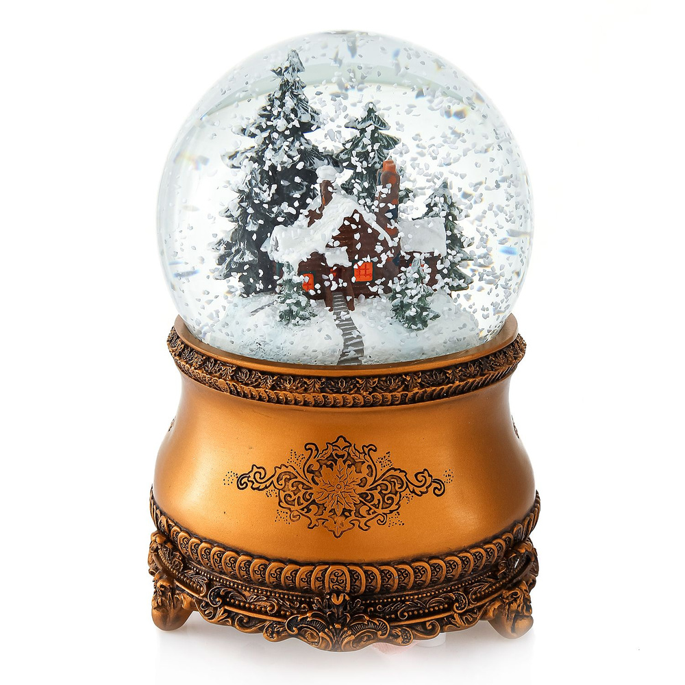 Русь Великая Шар со снегом снежный декор, диаметр 11 см #1