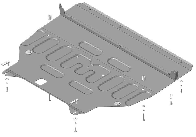 Усиленная защита Motodor картера двигателя, кпп. 2 мм, сталь. для CheryExeed TXL 2020-2021 арт.79004 #1