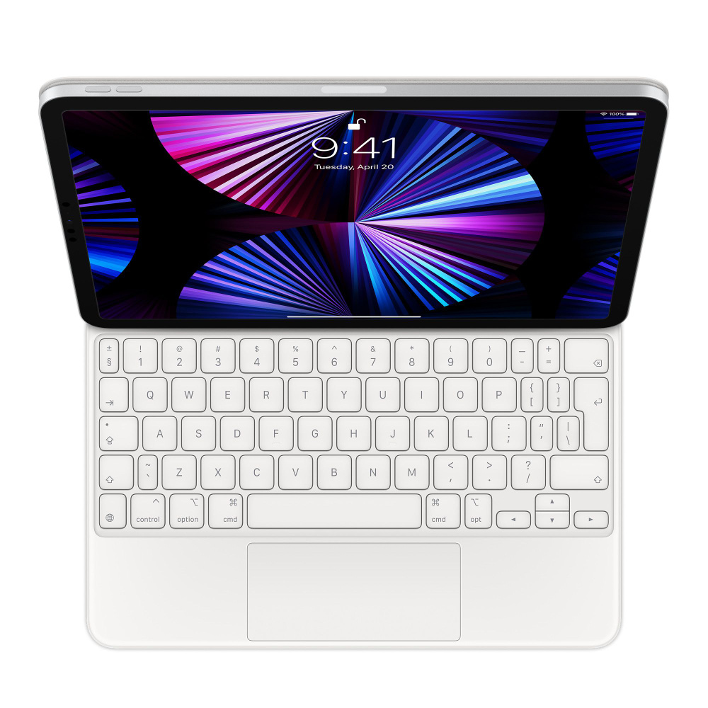 Чехол-клавиатура Apple Magic Keyboard для Apple iPad Pro 2021 11  (MJQJ3Z/A), белый, английская раскладка - купить с доставкой по выгодным  ценам в интернет-магазине OZON (862498459)