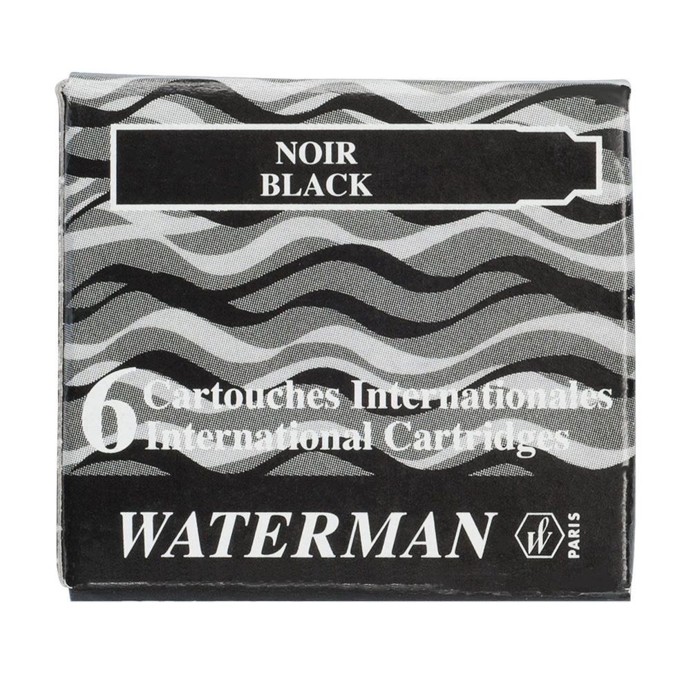 Картридж для перьевой ручки для перьевой ручки WATERMAN, черный, 6 шт ...