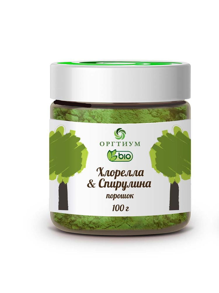 Хлорелла и спирулина (Chlorella and Spirulina) порошок, Оргтиум, 100 гр  #1