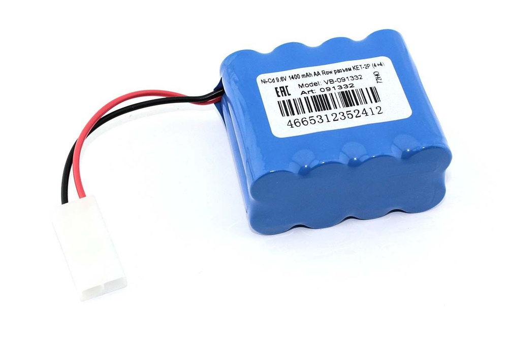 Аккумулятор Ni-Cd 9.6V 1400 mAh AA Row разъем KET-2P (4+4) - купить с ...