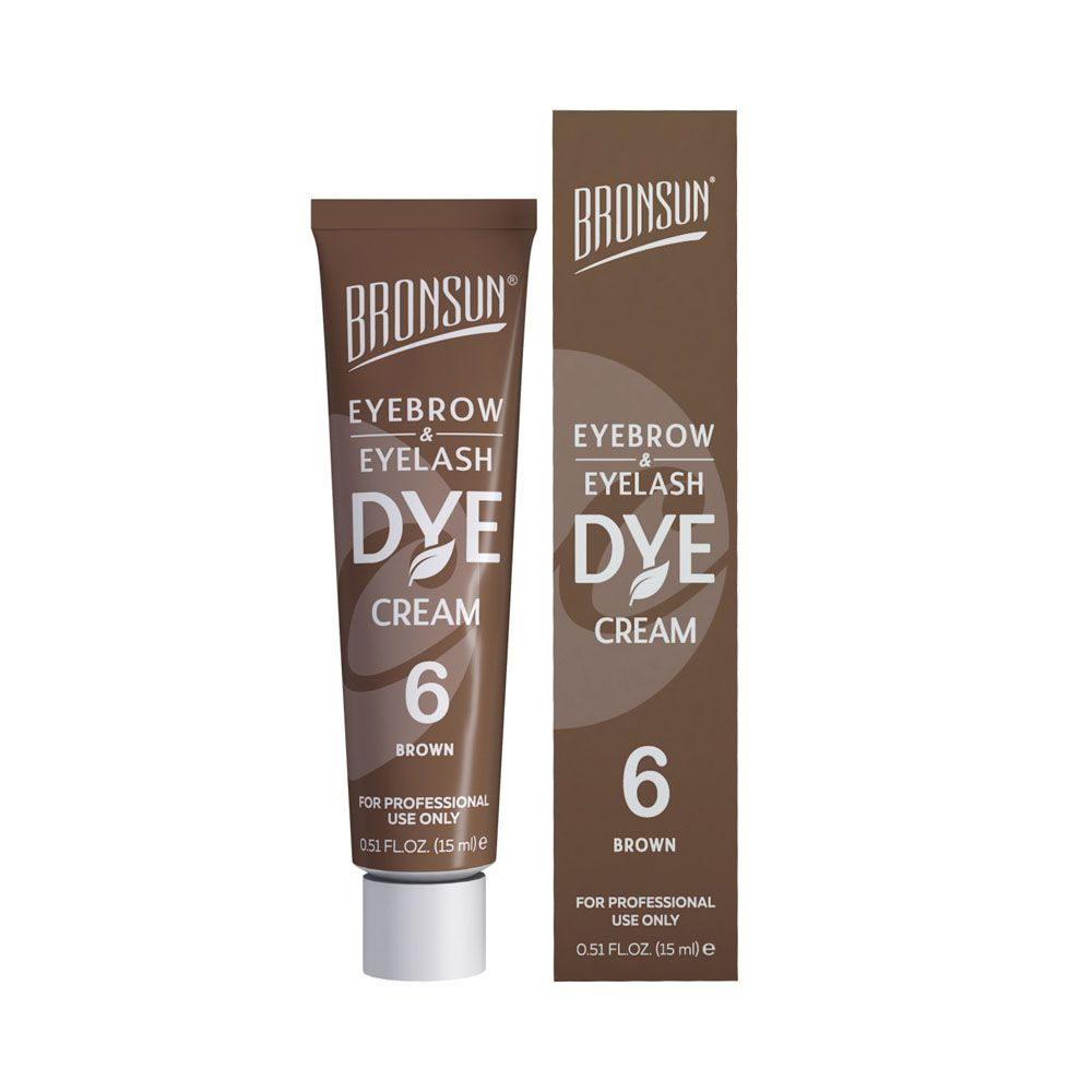 BRONSUN Крем-краска для бровей и ресниц (#6 коричневый), 15 мл (Бронсан ...