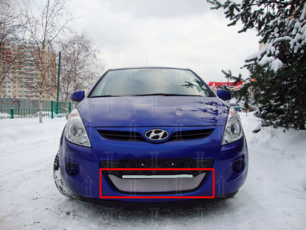 Защитная сетка радиатора хром Hyundai i20 (2008-2012) / съемная решетка ...