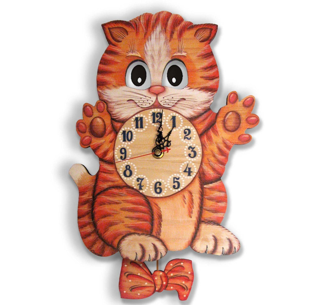 Часы в виде кота