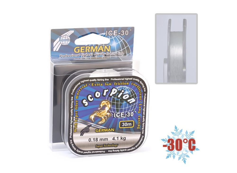 Леска зимняя "ICE SCORPION" 30 м / 0,18 мм #1