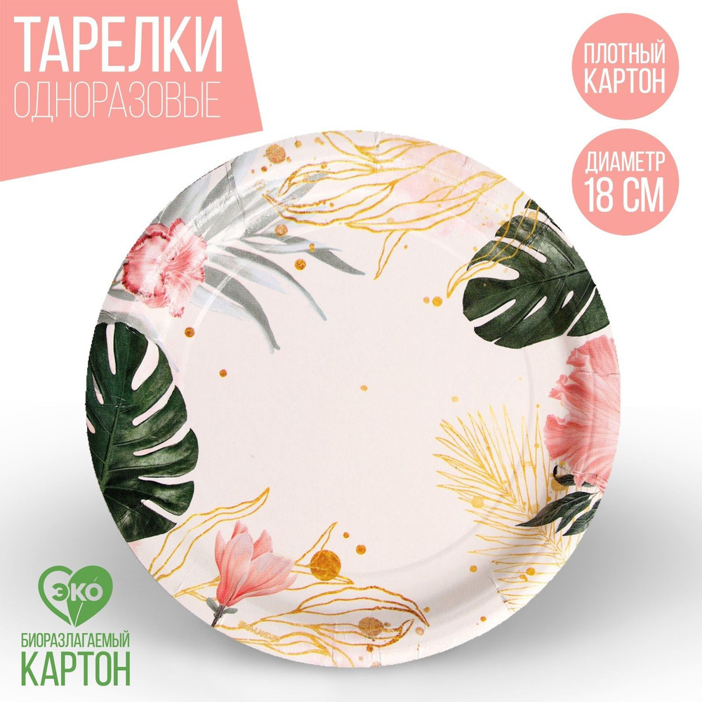 Тарелка бумажная "Природный принт", набор 6 шт. - купить по выгодной ...