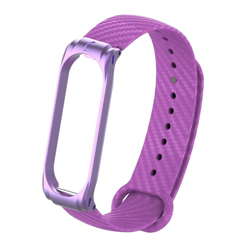 Ремешок силиконовый с металлическим основанием для Xiaomi Mi Band 4 Strap (Purple/Фиолетовый)  #1