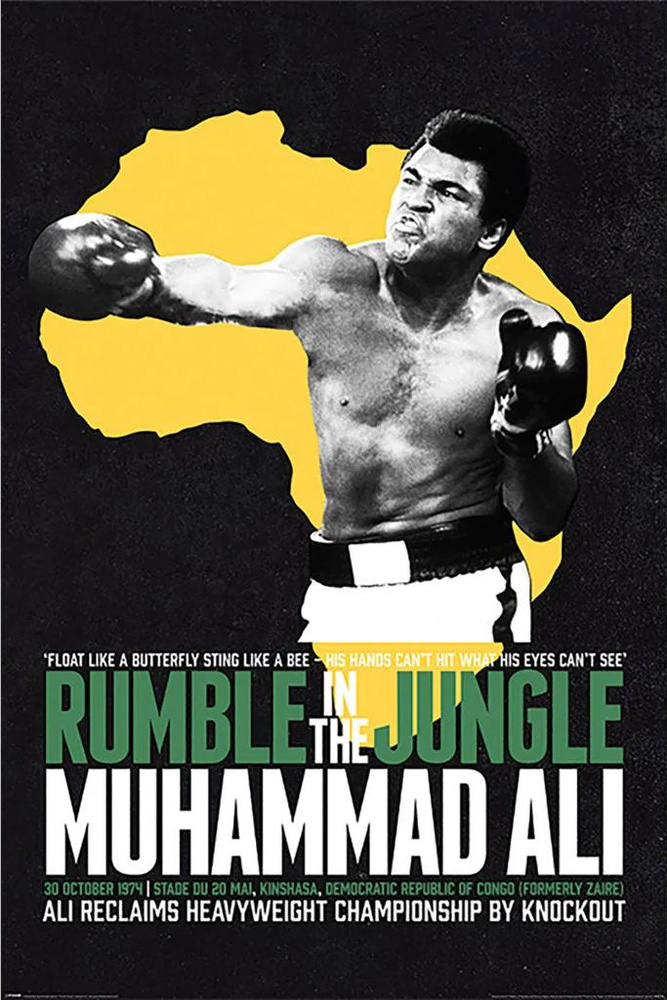 Постер 61 х 91,5 см. Muhammad Ali (Rumble in the Jungle) Pyramid International. Плакат большого формата #1