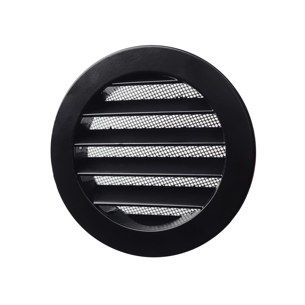 Решетка вентиляционная круглая D100 мм RAL9005 черный янтарь матовый  #1