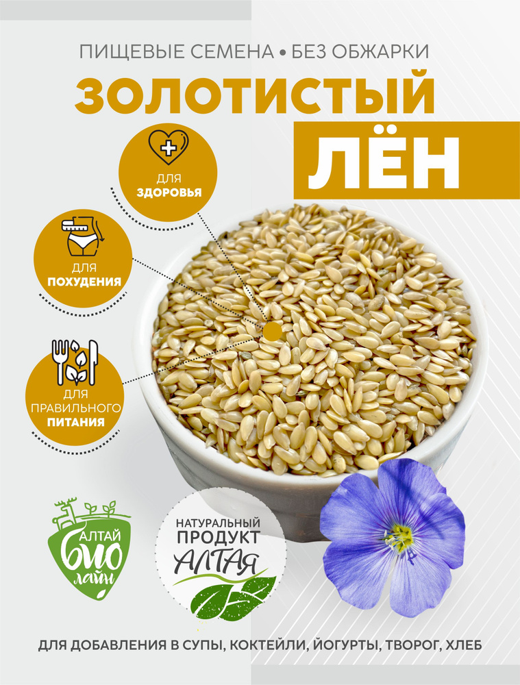 Семена льна, 3 кг /Лен золотистый (белый)/Семена льна для похудения и правильного питания/Натуральный #1