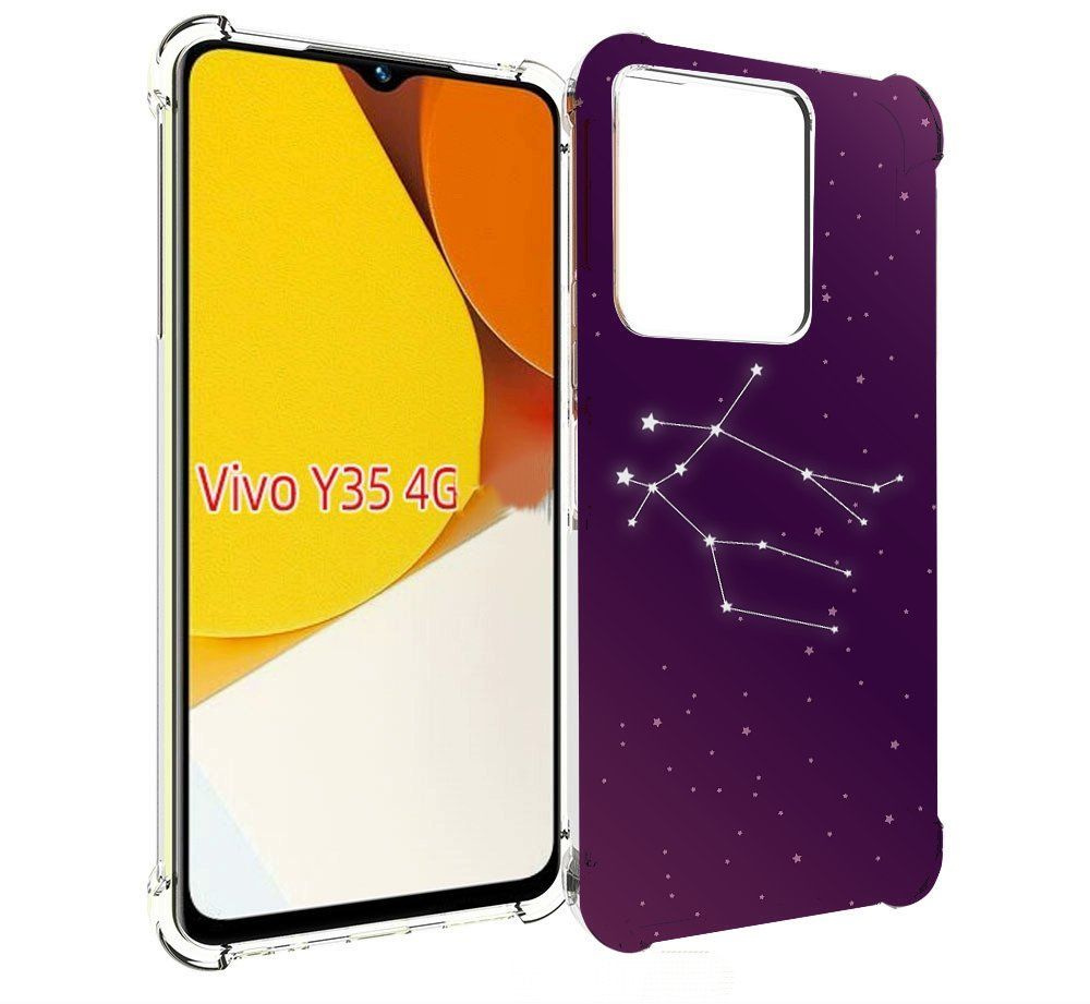 Чехол-бампер MyPads для Vivo Y35 4G 2022 / Vivo Y22 с рисунком знак-зодиака- близнецы-4, противоударный, силиконовый, с выступами и усиленными углами  для защиты камеры - купить с доставкой по выгодным ценам в интернет-магазине