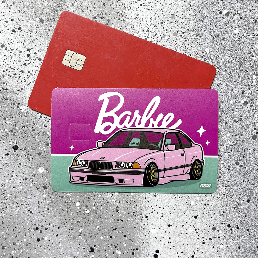 Наклейка на банковскую карту, BMW E36 Barbie