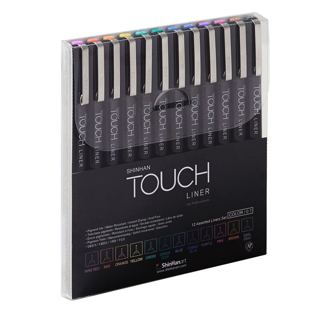 Набор капиллярных ручек TOUCH Liner (12 цветов: 0,1мм) 12 штук в блистере  #1