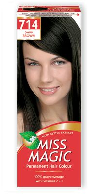MISS MAGIC Краска для волос, тон №714 Темно-коричневый, 90 мл - купить ...
