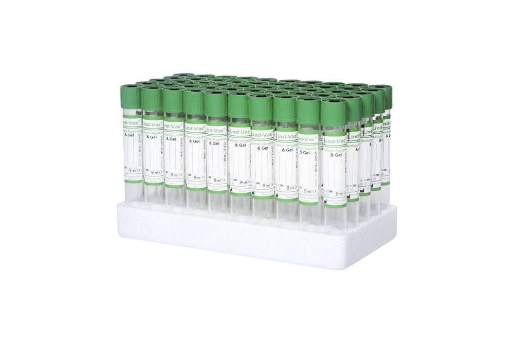 LIND-VAC / Пробирки вакуумные с натрий гепарином и разделительным гелем ...