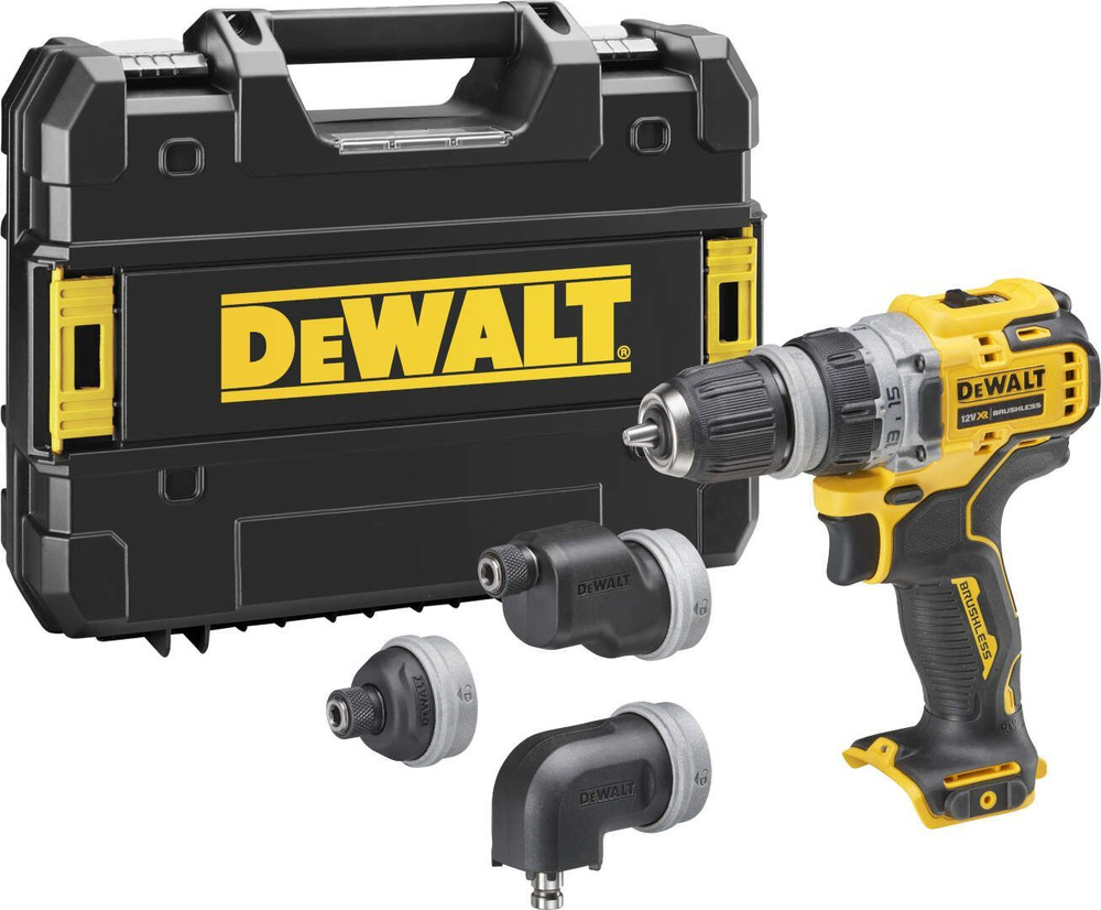 Дрель-шуруповерт с набором из 4-х насадок, 12 В XR DEWALT DCD703NT #1