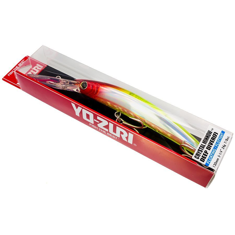 Воблер на щуку Yo-Zuri CRYSTAL MINNOW DD 130F R1136-HCR (130 мм, 24 гр, до 4 м, плавающий) / Рыболовные #1