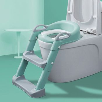 Сиденье детское мягкое накладка на унитаз со ступенькой, лестницей ...