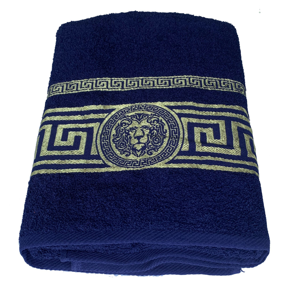 Вышневолоцкий текстиль Полотенце банное, Хлопок, 70x130 см, темно-синий  #1