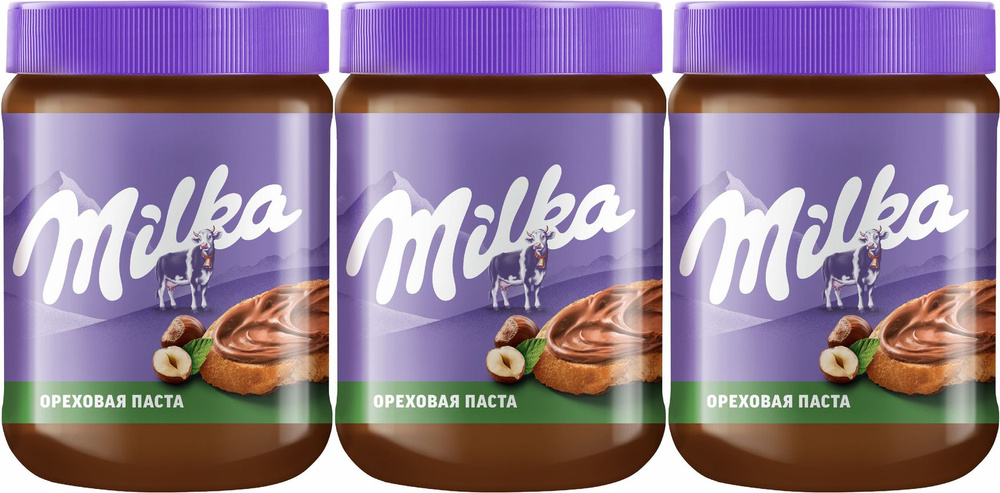 Паста Milka шоколадно-ореховая, комплект: 3 упаковки по 350 г  #1