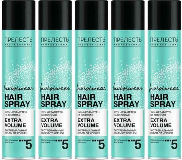 Лак для волос Прелесть Professional Invisiwear Extra Volume, комплект ...