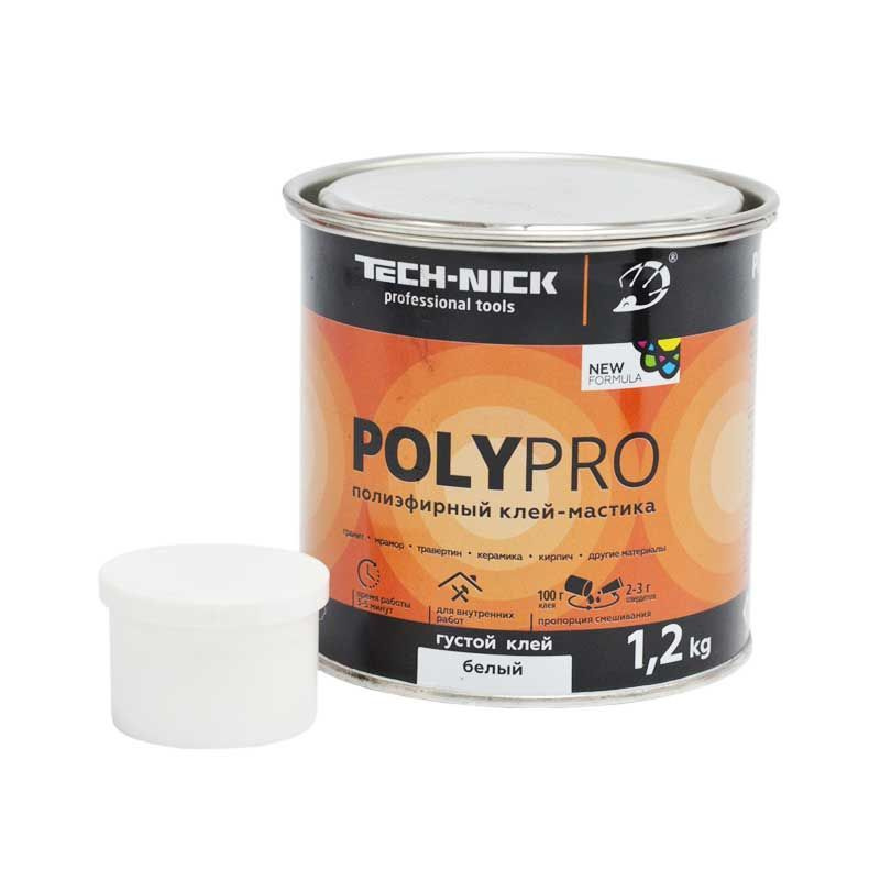 Клей полиэфирный PolyPro (белый/густой) 1,2кг TECH-NICK #1