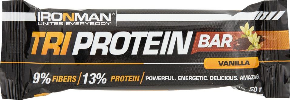 Батончик протеиновый IronMan Tri Protein Bar Ваниль 50г х2 - купить с ...