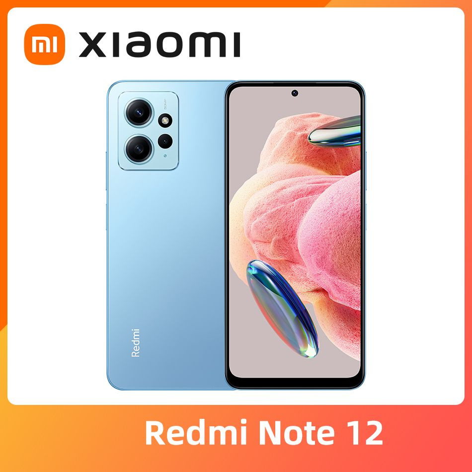 Xiaomi Смартфон Глобальная версия Xiaomi Redmi Note 12 поддерживает русский  язык 6/128 ГБ, синий