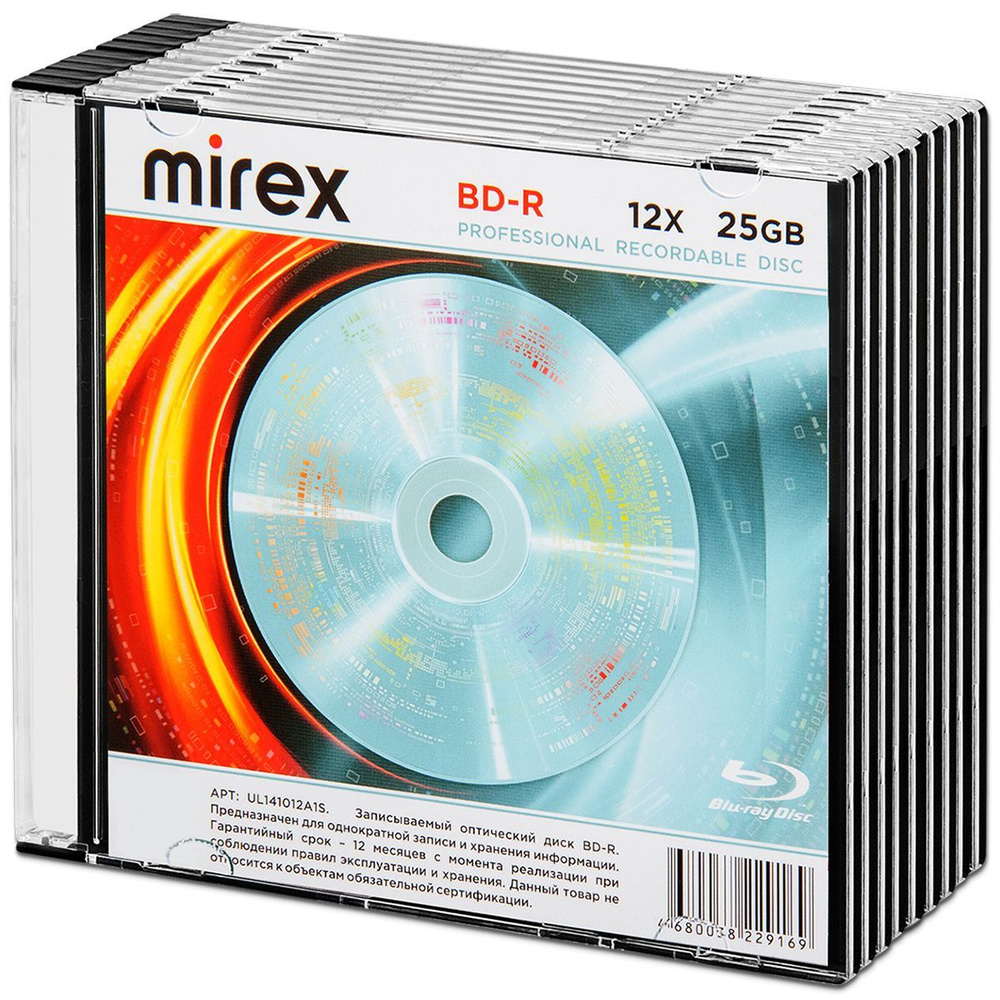 Диск BD-R 25 Gb Mirex 12x Slim box, упаковка 10 шт. - купить с доставкой по  выгодным ценам в интернет-магазине OZON (301920941)