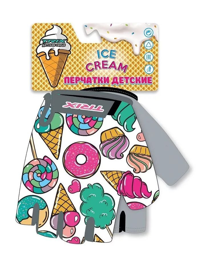 Велоперчатки TRIX nw Ice Cream 6XS, короткие пальцы #1