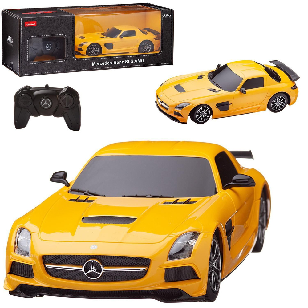 Машина р/у 1:18 Mercedes-Benz SLS AMG Цвет Желтый - купить с доставкой по  выгодным ценам в интернет-магазине OZON (398947169)