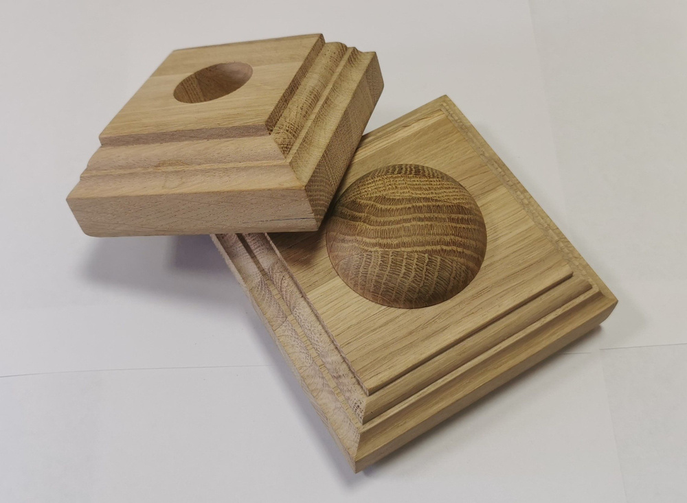 Крышка с сферой для столба лестницы (Навершие) 120х120х50 мм, дуб ...