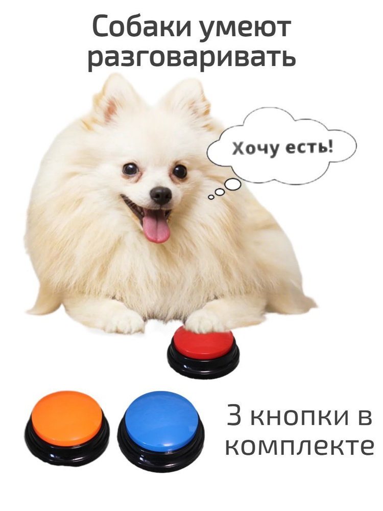 Кнопка для собак жрать хочу, 3 шт комплект, кушать хочу, для ...