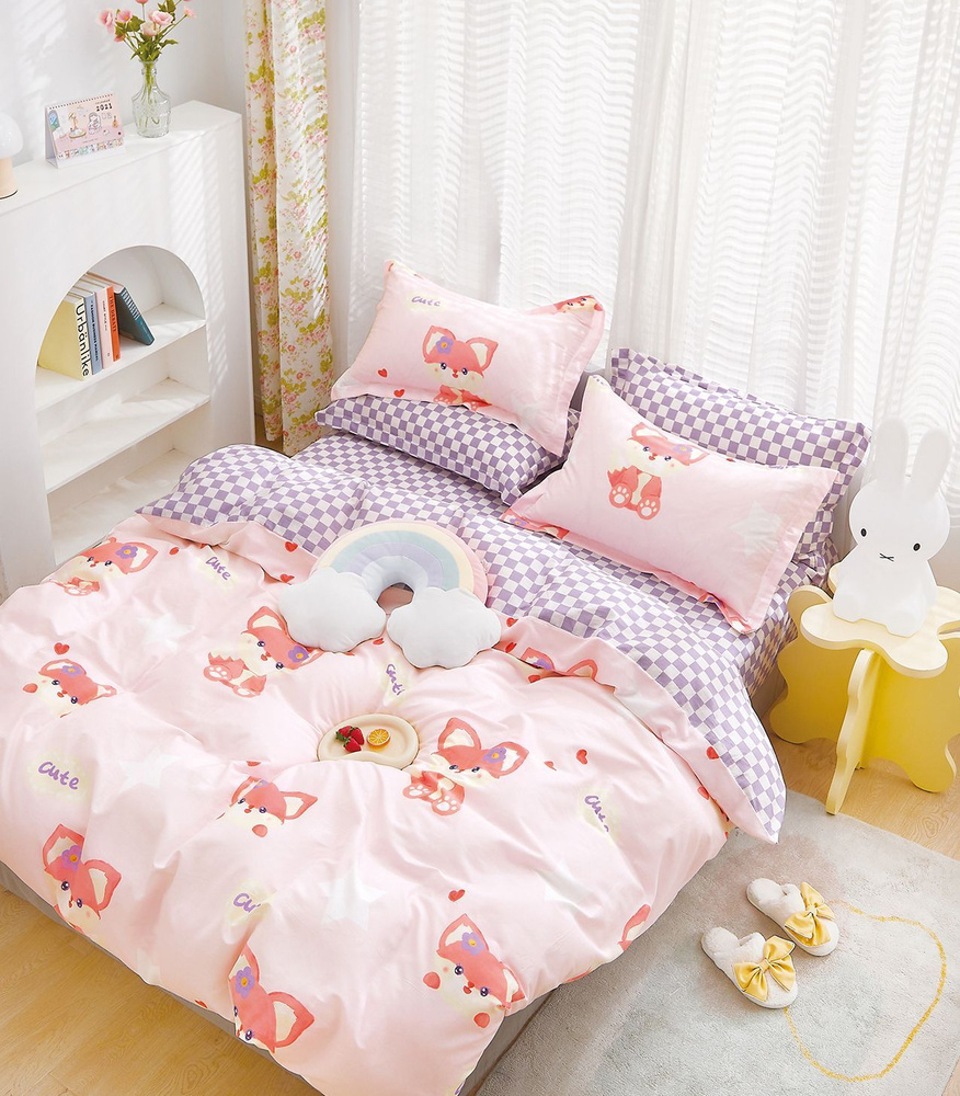 Комплект постельного белья евро из Vip сатина Twill Tango tpig6-1658; Наволочки: 50х70 (2шт), 70х70 (2шт) #1
