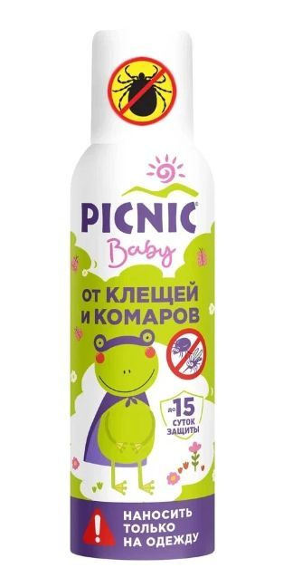 Picnic Аэрозоль от клещей и комаров Baby, 125 мл #1