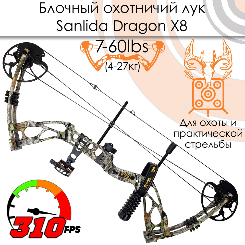 Лук блочный Sanlida Dragon X8 камуфляж KIT - купить с доставкой по ...