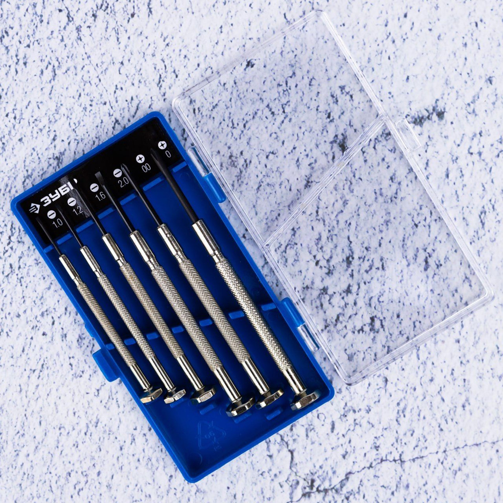 Набор часовых отверток для точных работ 6 предметов ЧАСОВЩИК ЗУБР ...