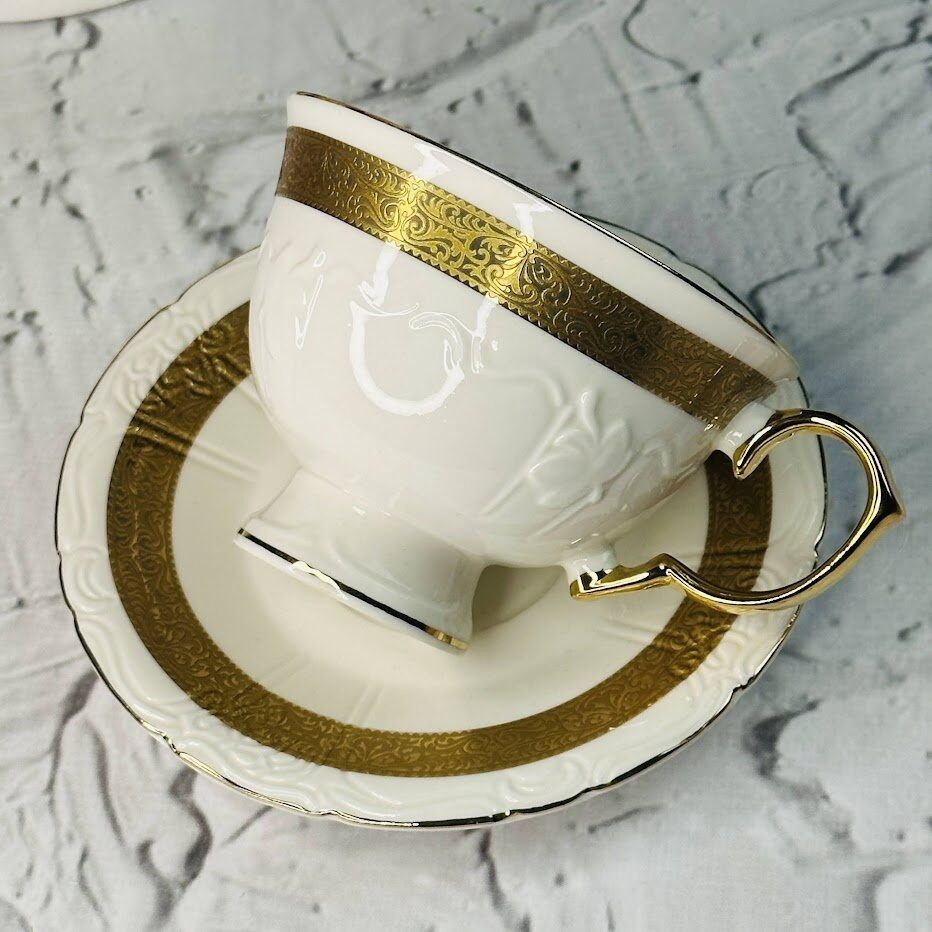 Чайный набор на 6 персон 12 предметов 6 шт чашек и блюдец 230 мл в подарочной упаковке фарфор Lenardi #1