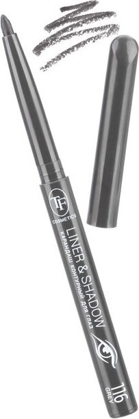 TF cosmetics / ТФ косметикс Карандаш для глаз Linner&Shadow 116 серый для любого типа кожи гелевый автоматический #1
