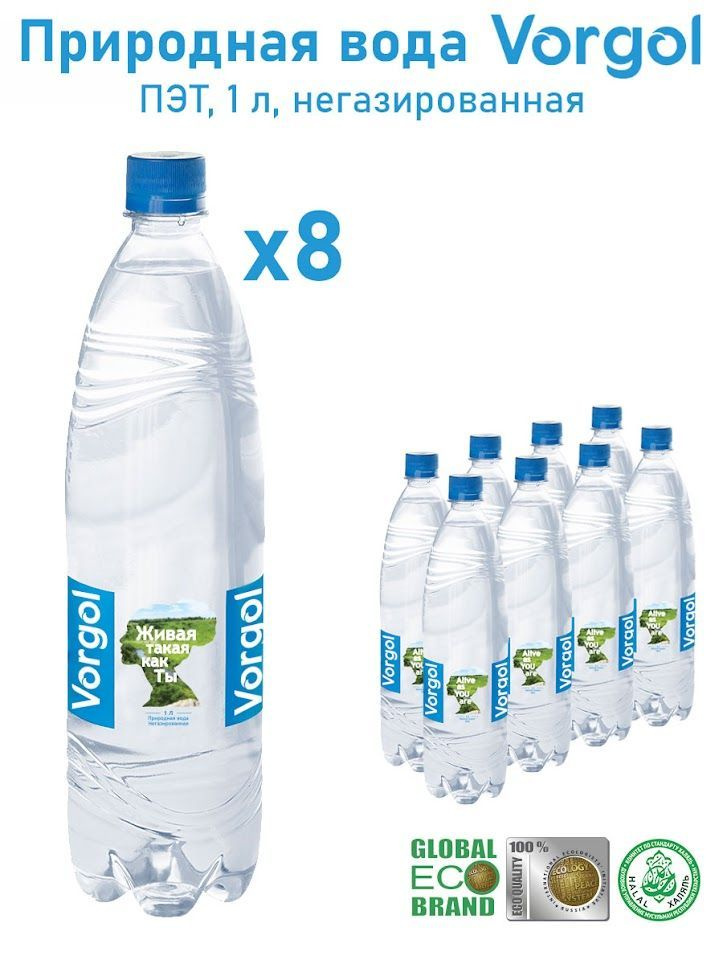 Вода природная питьевая Vorgol негазированная 8 шт. 1 л. - купить с ...
