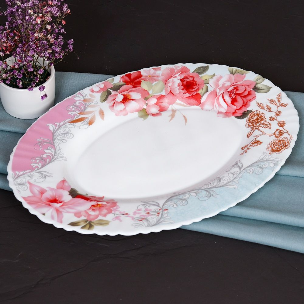 Набор посуды 6 предметов / Розы на голубом купить на OZON по низкой ...