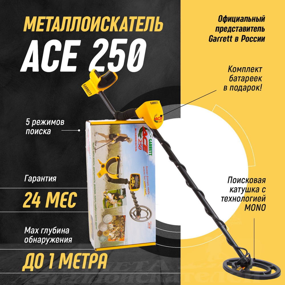 Металлоискатель Garrett ace 250 rus