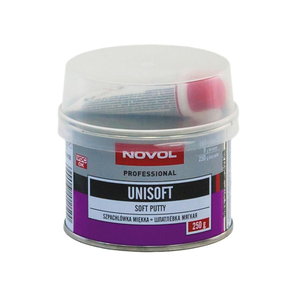 Шпатлевка мягкая универсальная наполняющая автомобильная Novol Unisoft Soft Putty 0,25 кг. с отвердителем #1