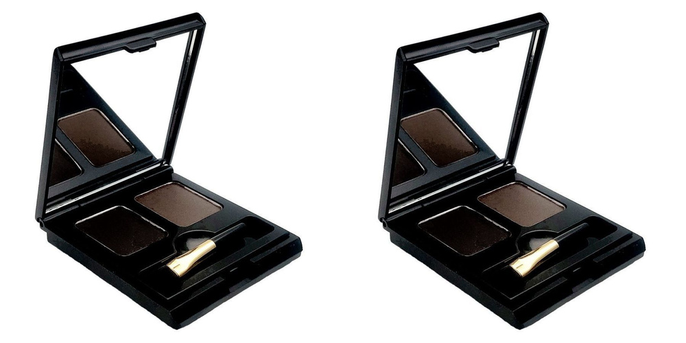 L'OCEAN Тени для бровей "Eye Brow Cake" 01 Black + Brown, 2 штуки, 30 гр #1