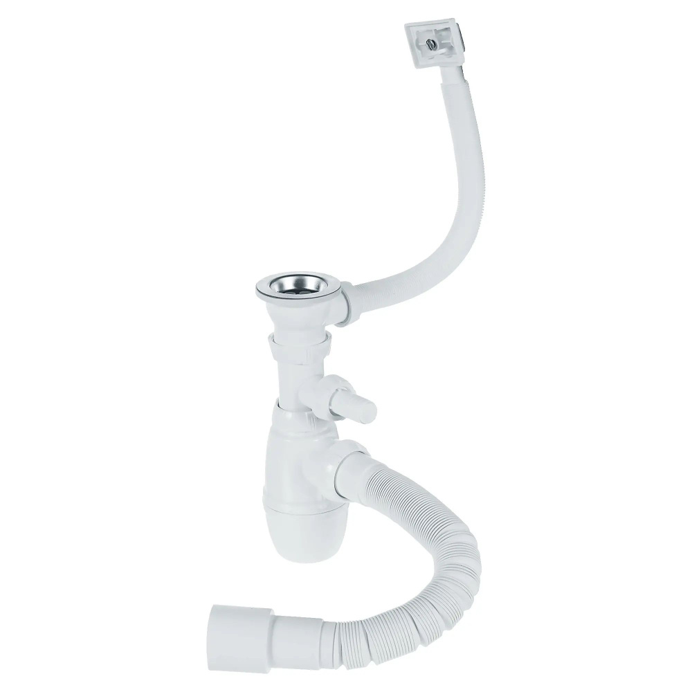 Сифон для мойки с переливом и отводом для стиральной машины d70мм ...