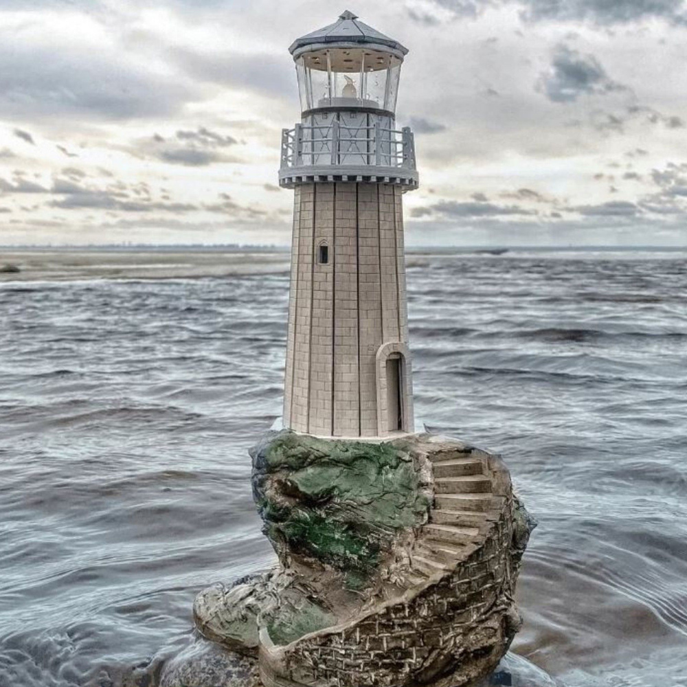 Сборная модель Маяк Турлитис на скале (Греция) / деревянный инженерный ...